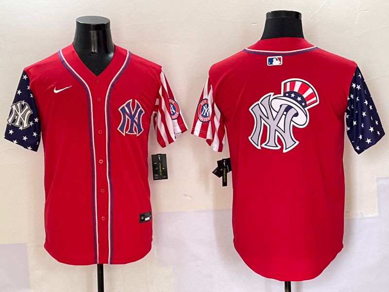 Men New York Yankees Blank Red a generation of national flags Jointly Name 2025 Nike MLB Jersey style 24->new york yankees->MLB Jersey